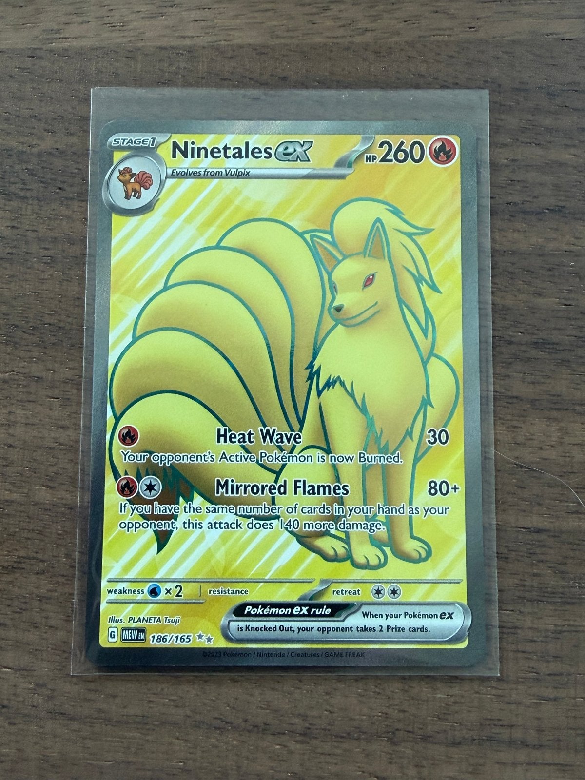 Ninetales ex 186/165 Pokémon kaart, Ophalen of Verzenden, Nieuw, Losse kaart, Foil