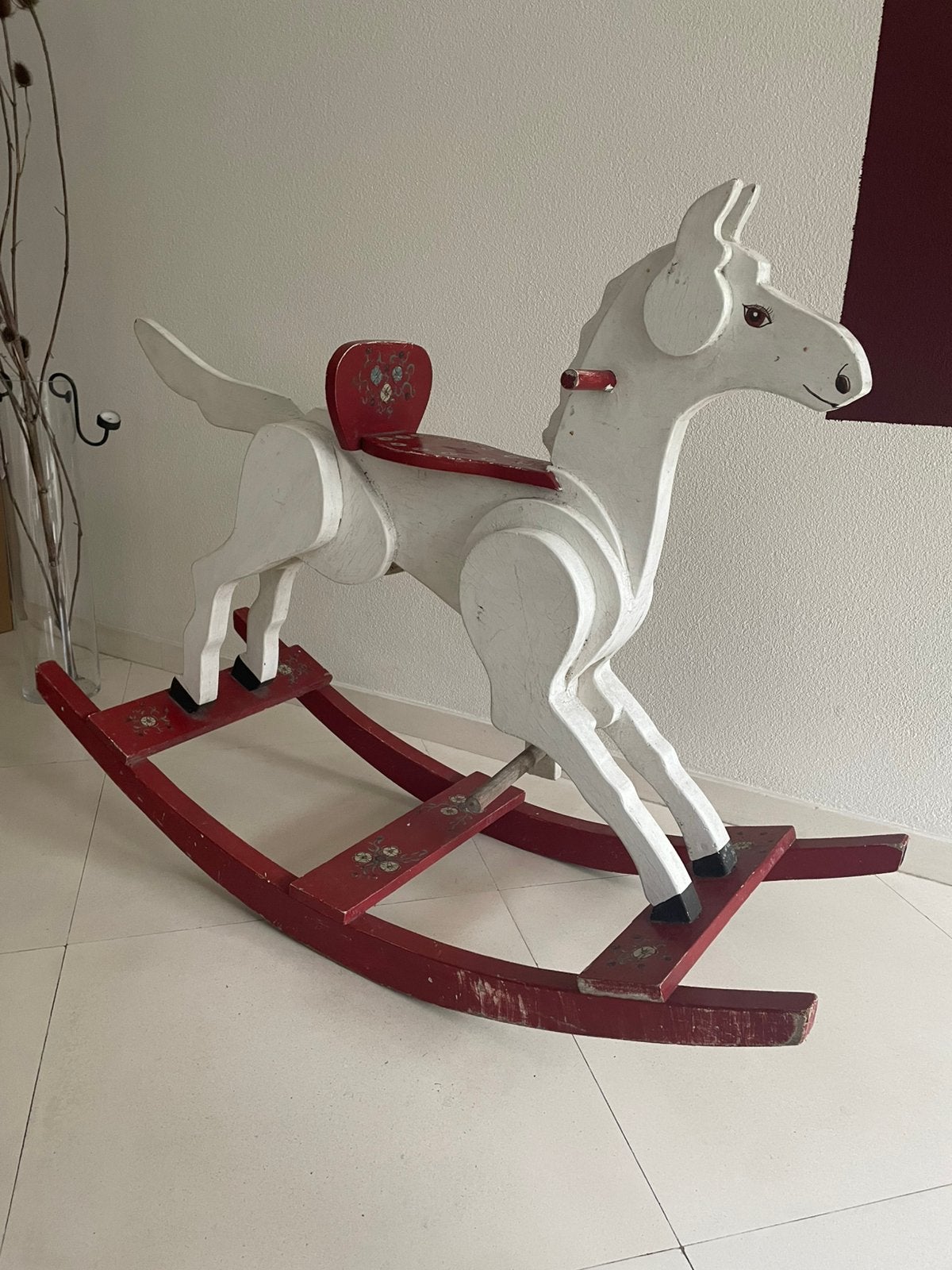 Groot houten hobbelpaard, Ophalen, Gebruikt