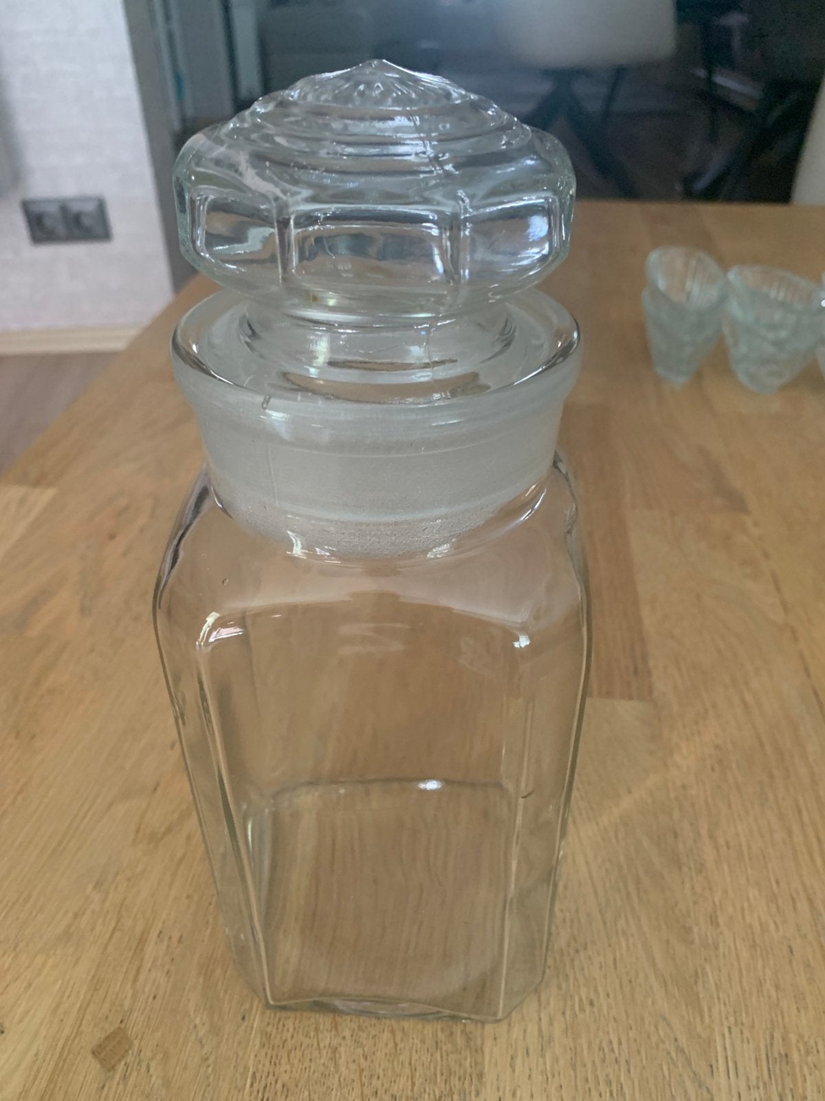 Wek of snoeppot van glas., Ophalen of Verzenden, Zo goed als nieuw, Glas, Pot, Bus of Blik