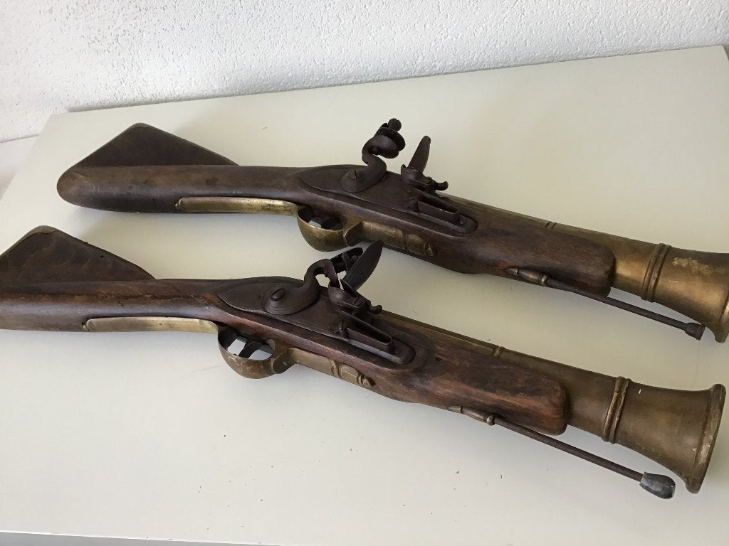 2 Antieke vuursteen pistolen donderbussen, Ophalen, Landmacht, Overige gebieden, Overige typen