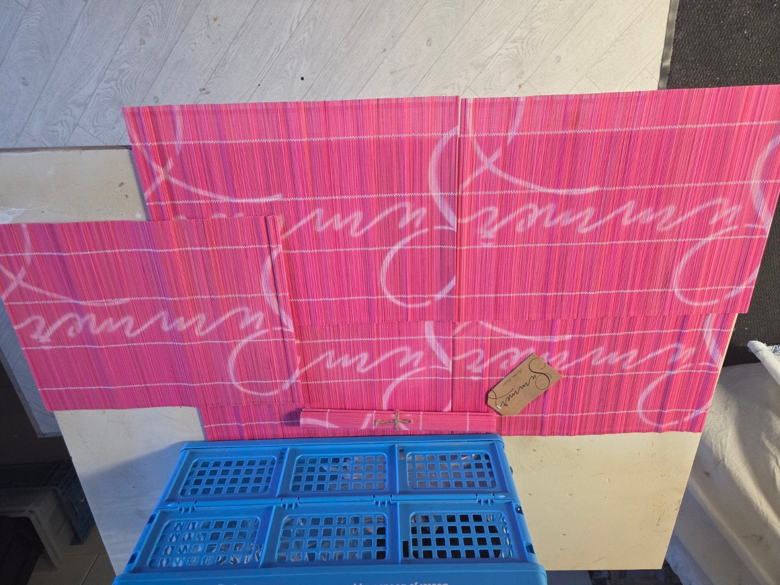 Riviera Maison Summer Bamboe Placemat Roze (6 stuks), Overige typen, Nieuw, Ophalen of Verzenden, Natuurlijk materiaal