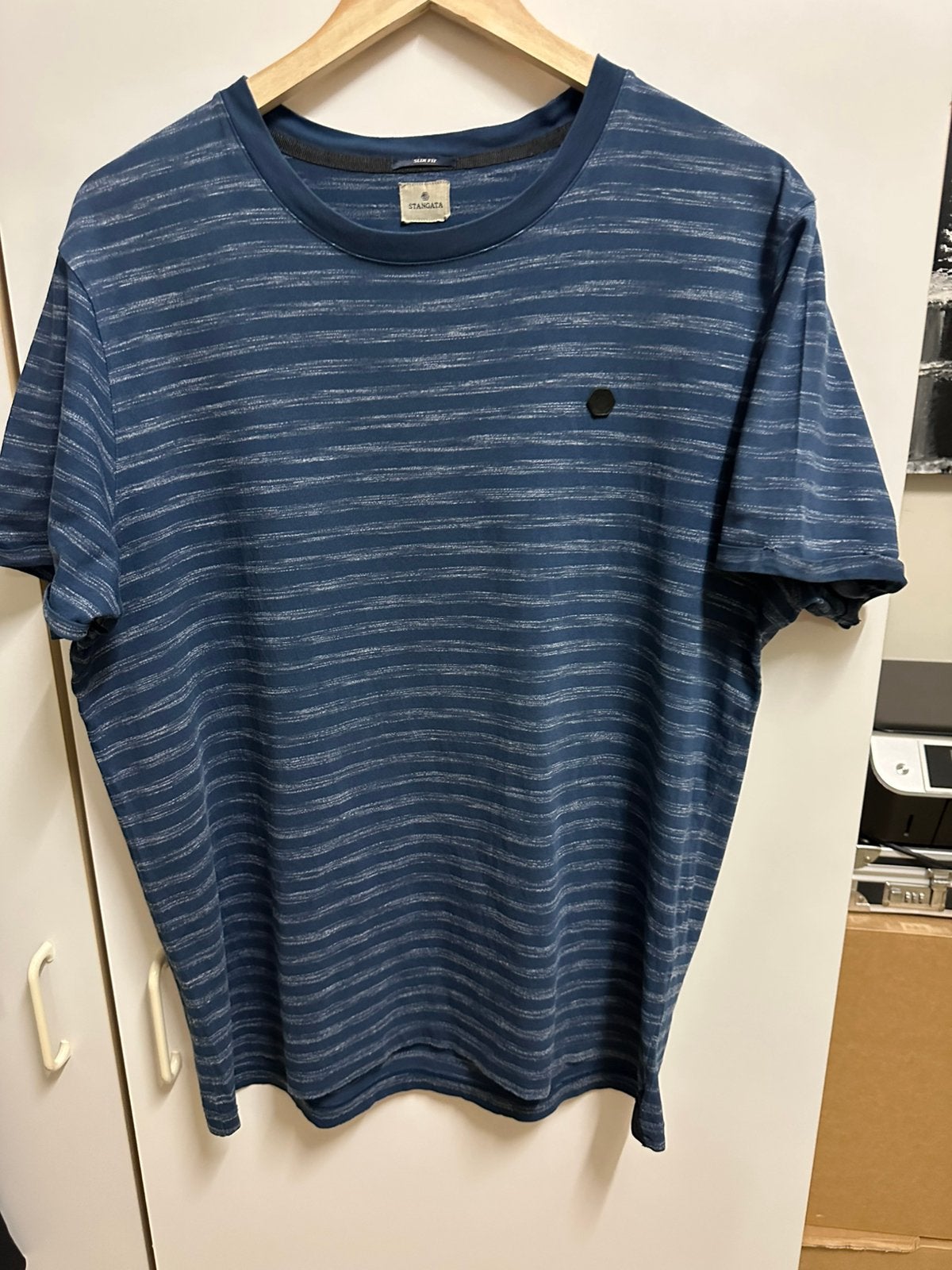 Stangata Slim Fit T-shirt - Maat 2XL, Kleding | Heren, Ophalen of Verzenden, Zo goed als nieuw, Overige maten, Blauw