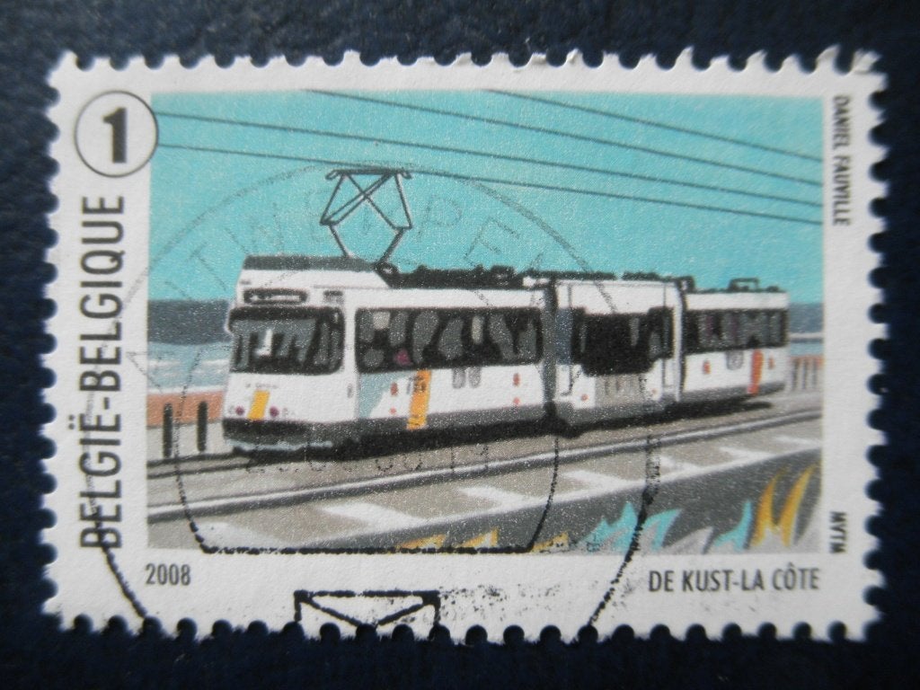 Postzegels België 2008 tram nr. 3819 - cw. 1,10., Ophalen of Verzenden, Gestempeld, Voertuigen