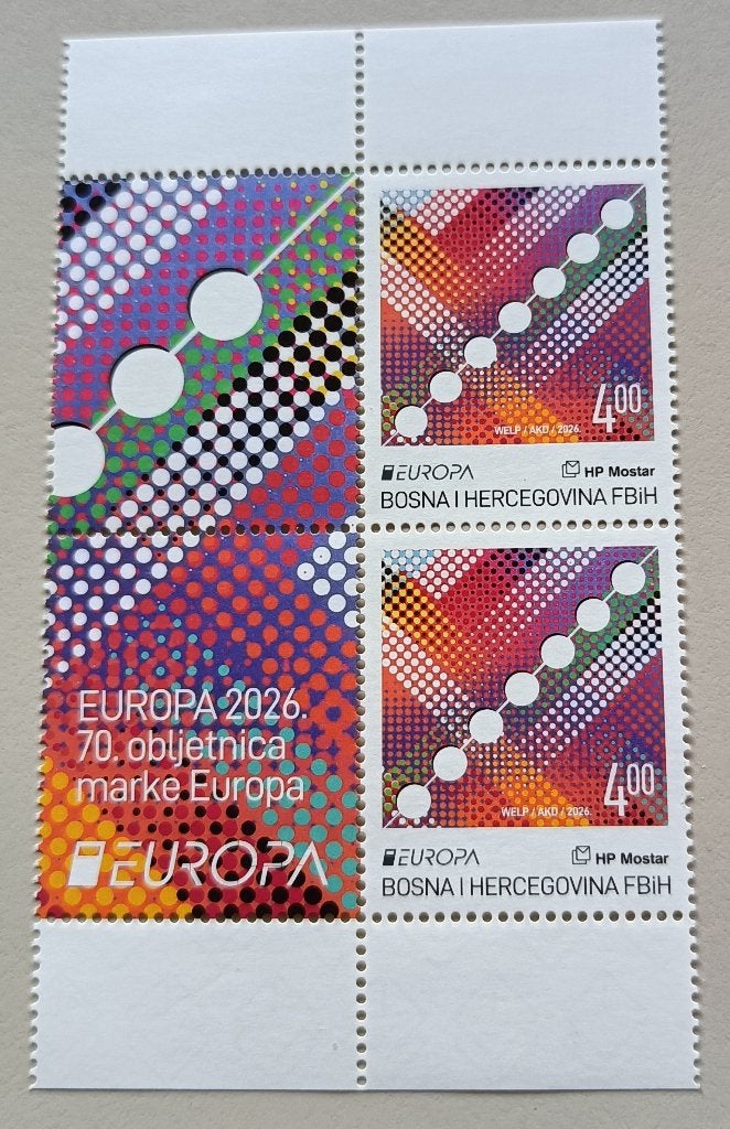 Bosnie Herz.(kroatie mostar)2026 cept PF wivignette 2 zegels, Ophalen of Verzenden, Overige landen, Postfris