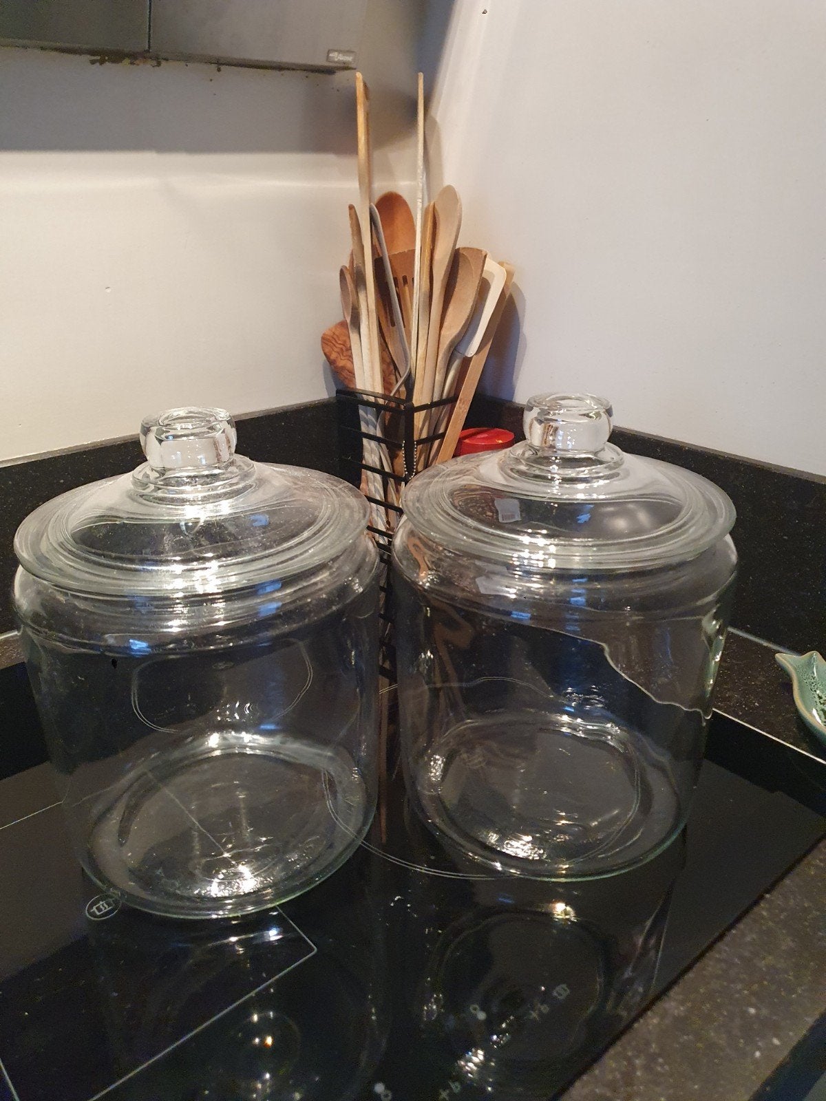 Prachtige grote glazen voorraadpotten, voor winkel / thuis, Ophalen, Zo goed als nieuw