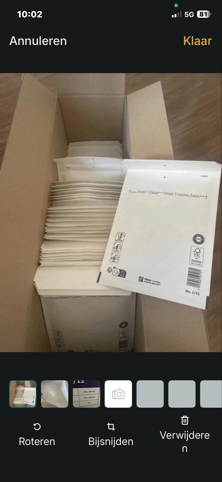 50 stuks luchtkussen enveloppen C/13 (170x230mm), Ophalen of Verzenden, Nieuw