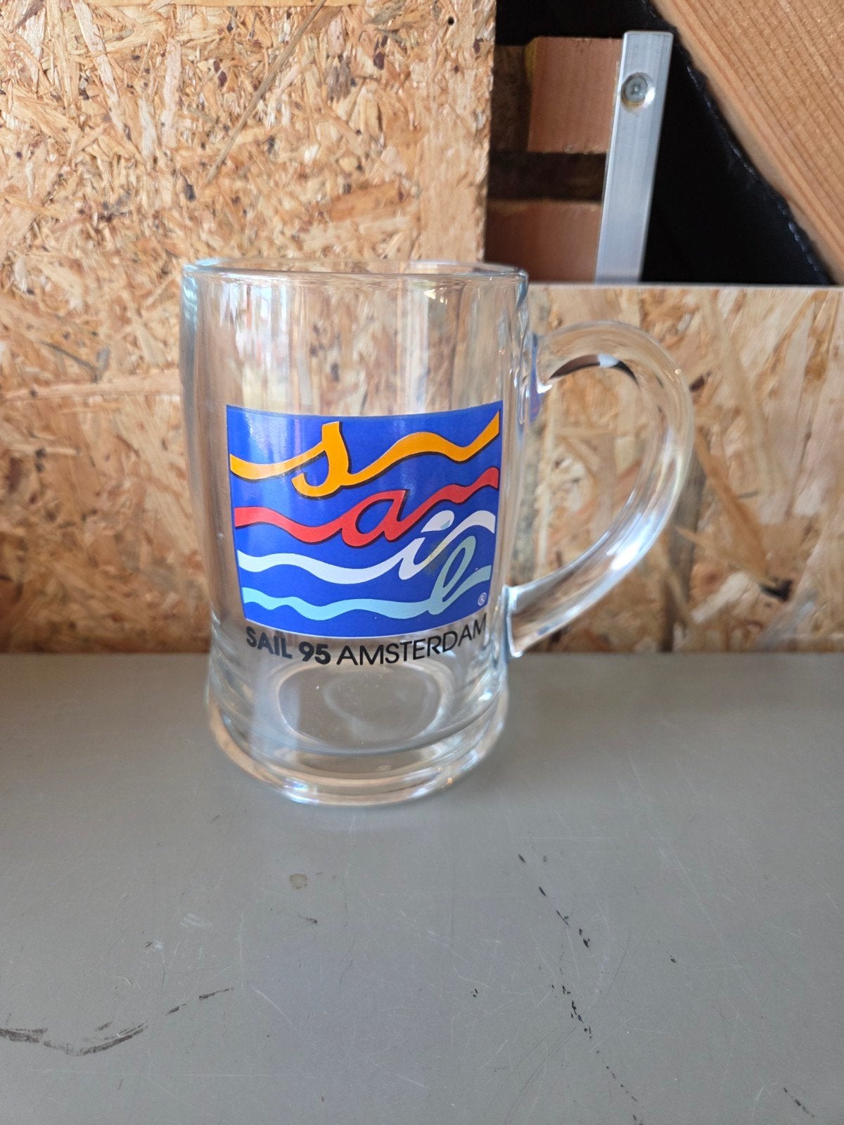 Bierglas, glas bierpul Sail 95 Amsterdam, Ophalen, Zo goed als nieuw, Bierglas