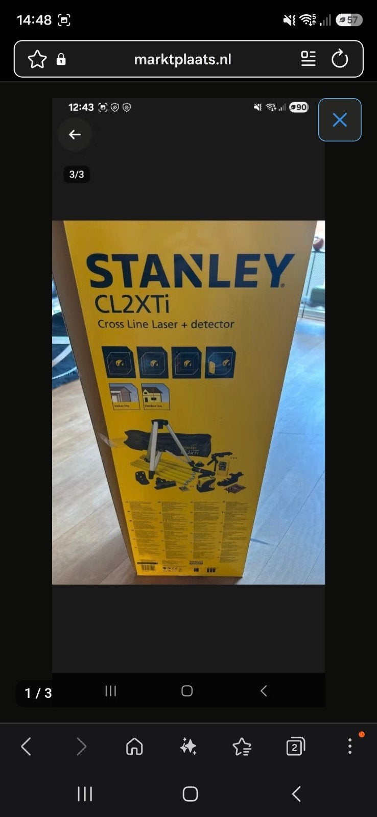 Stanley CL2XTi Cross Line Laser + detector - Nieuw in doos, Ophalen of Verzenden, Nieuw, Licht