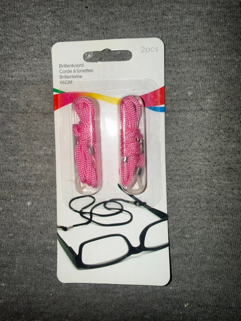 2x roze brillenkoord 66cm, Ophalen of Verzenden, Zo goed als nieuw, Roze, Overige merken