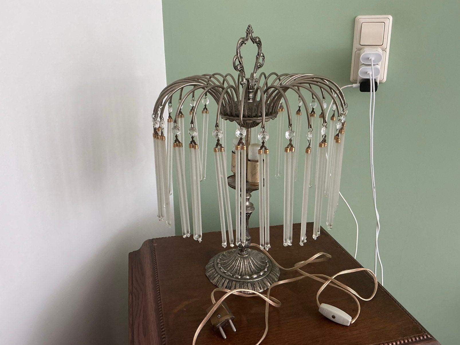 Oude glas pegel lamp., Ophalen of Verzenden