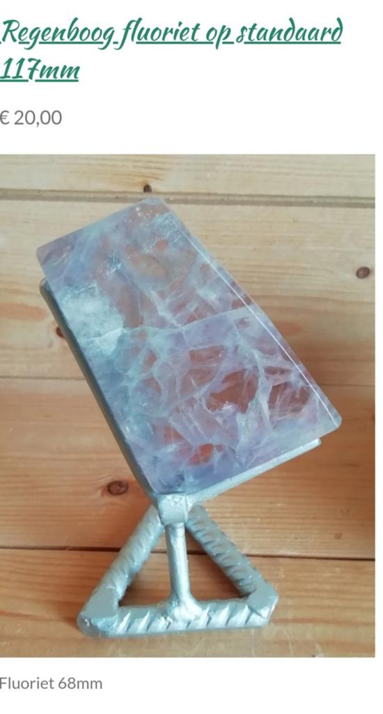 Fluoriet op standaard 117mm, Ophalen of Verzenden, Mineraal