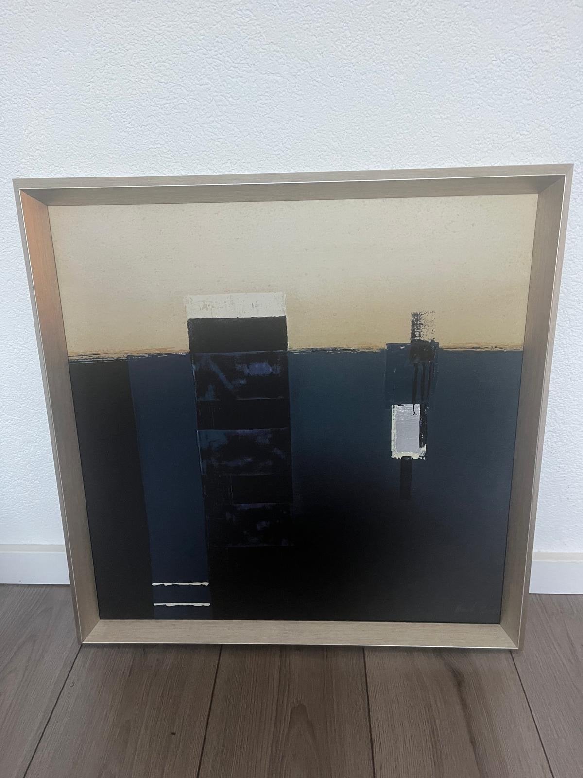 Abstract Schilderij in donkere tinten, Antiek en Kunst, Ophalen