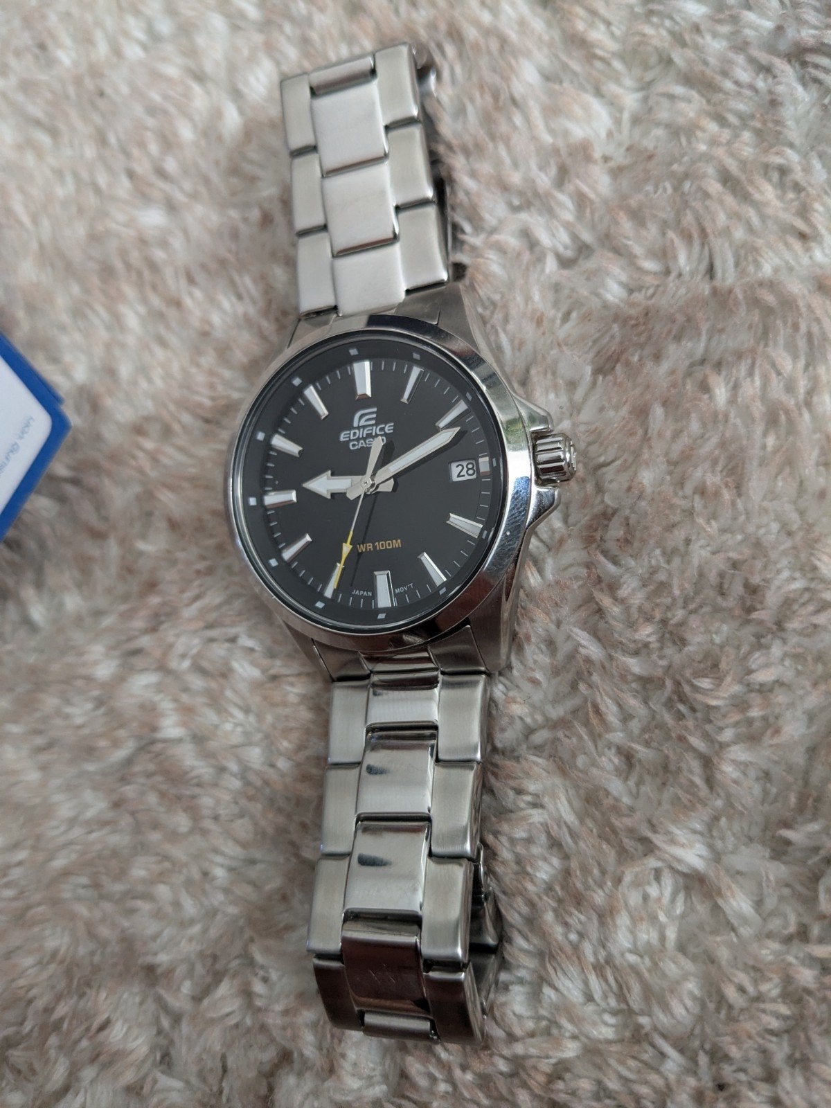 Casio Edifice Quartz EFV-110-D 35mm horloge heren unisex, Ophalen, Zo goed als nieuw, Staal, Seiko