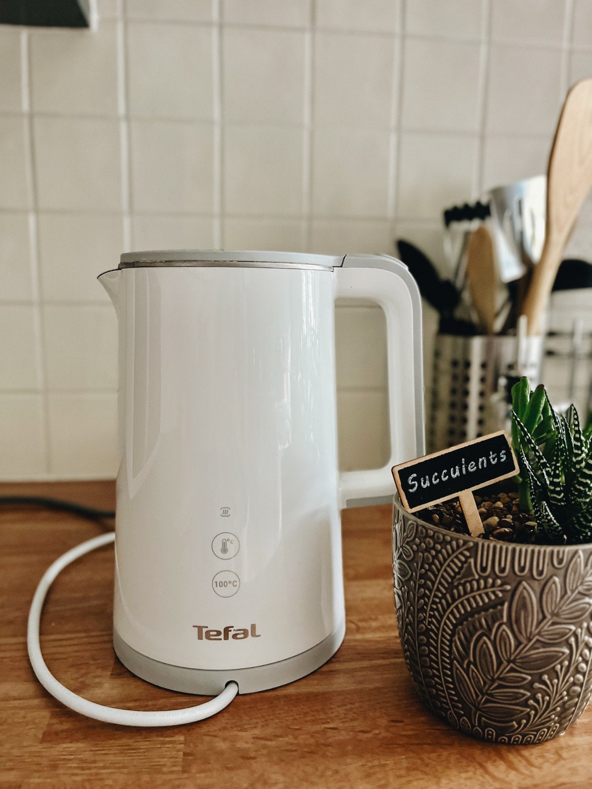 Tefal waterkoker met temperatuurregeling - Goede staat., 1 tot 2 liter, Ophalen, Gebruikt
