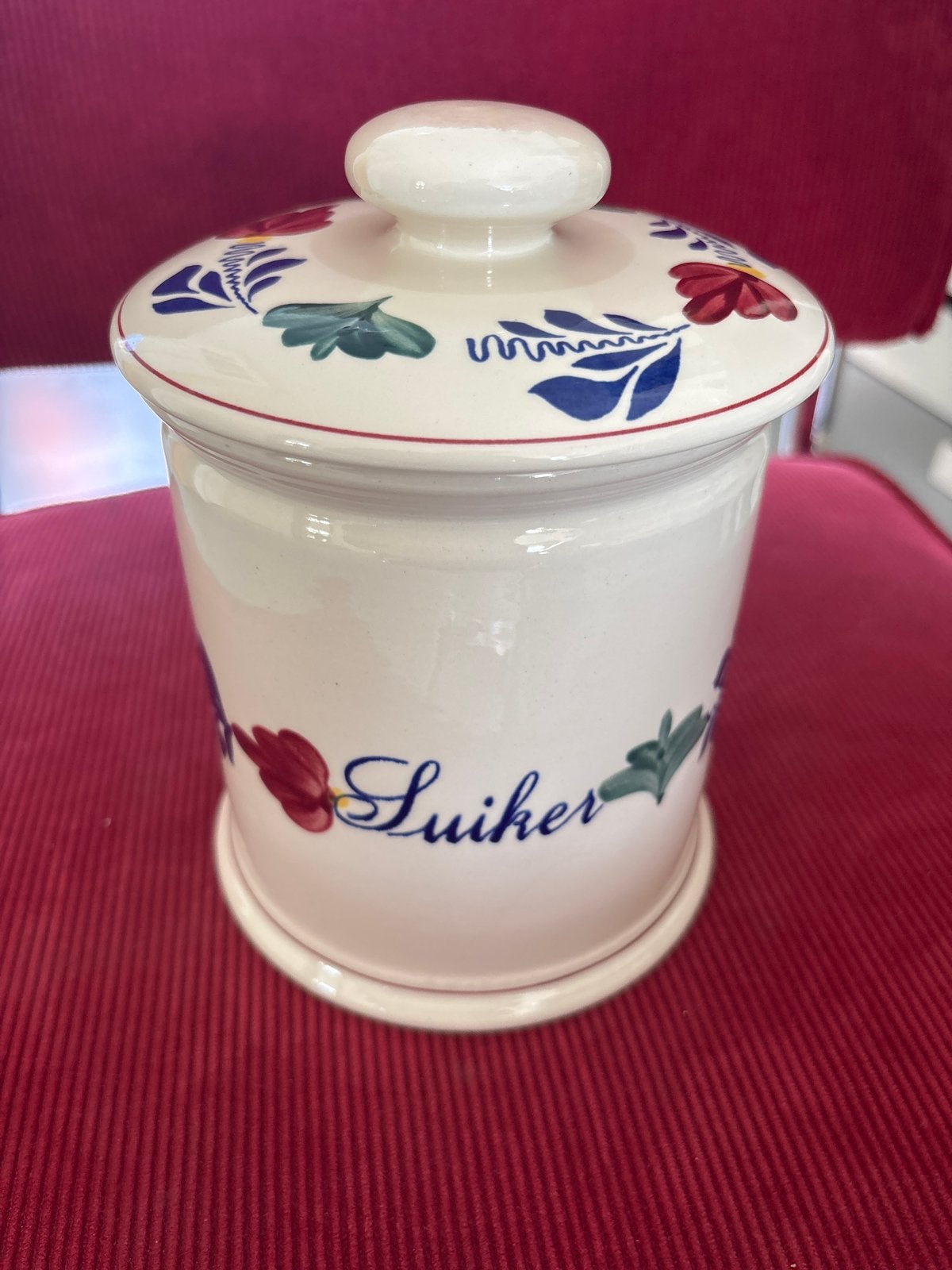 Vintage Boch Frères 'Suiker' voorraadpot, Ophalen of Verzenden