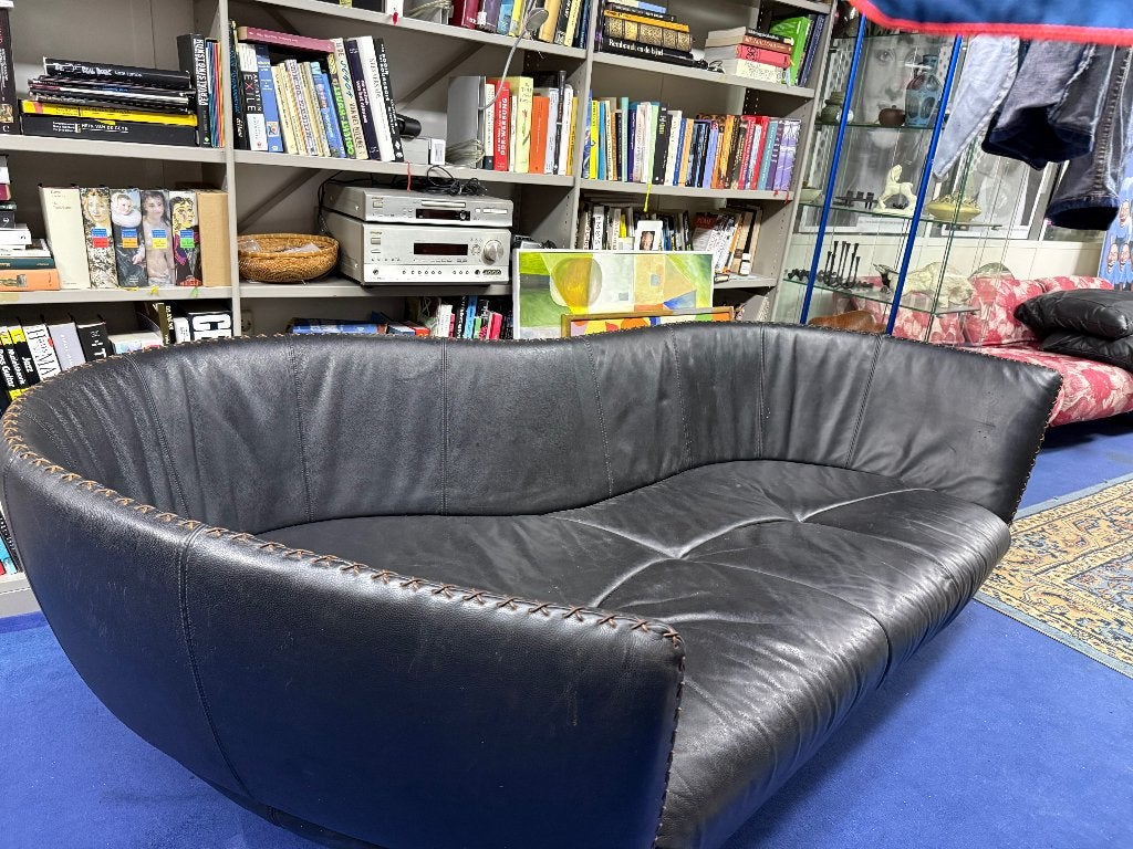 Desede DS102 Shell Lounge Bank Zwart leer Mathias Hoffmann, Ophalen, Gebruikt, Loungen Swiss Desede Edra Cassina FSM COR Industrieel