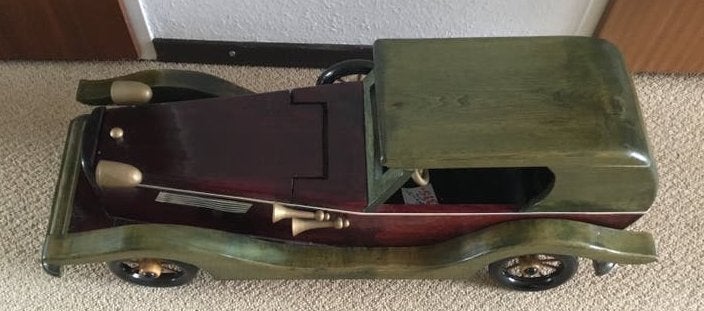 Unieke handgemaakte houten speelgoedauto, Antiek en Kunst, Ophalen of Verzenden