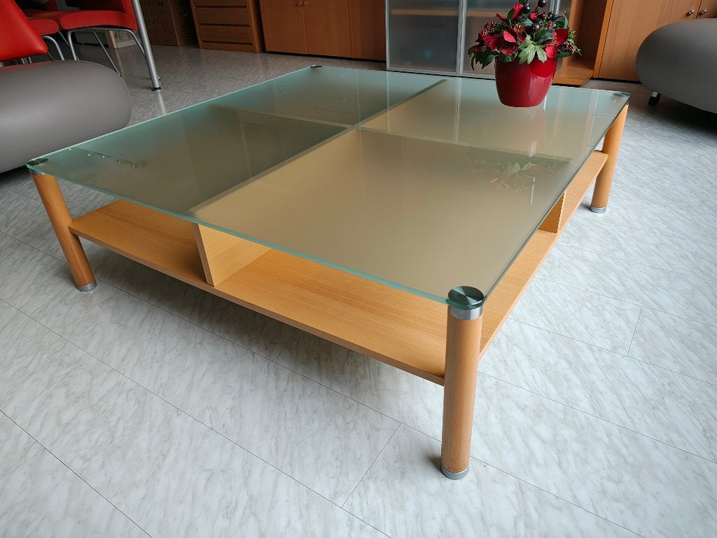 Hulsta salontafel beuken 110x110, Huis en Inrichting, Ophalen, Vierkant, 100 tot 150 cm, 100 tot 150 cm