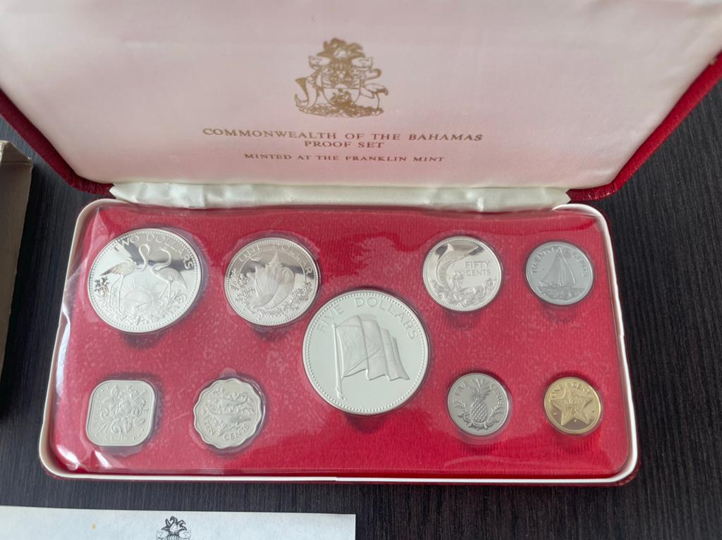Bahamas Zilver Dollar proof set1975  2.87 oz zilveren munten, Postzegels en Munten, Munten | Amerika, Ophalen of Verzenden, Noord-Amerika