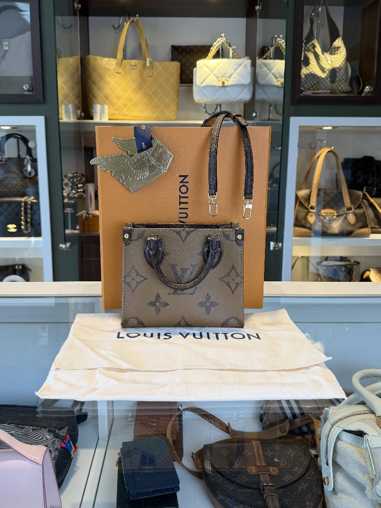 Louis Vuitton On The Go BB, nieuwstaat, full set, Ophalen, Zo goed als nieuw, Bruin, Handtas