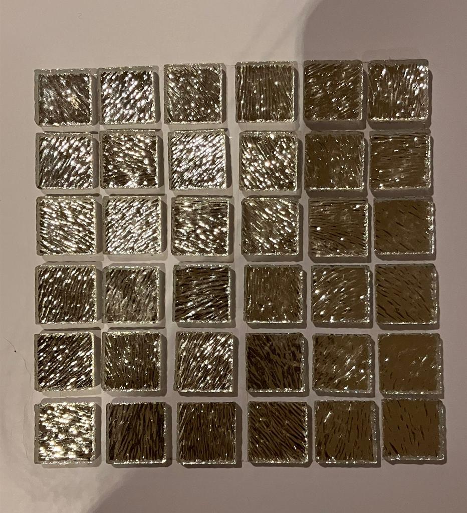 Mozaiek glassteentjes zilver patroon 15 mm 36 stukjes, Hobby en Vrije tijd, Knutselen, Ophalen of Verzenden, Nieuw