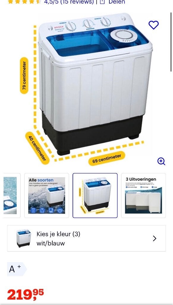 Camping wasmachine, Ophalen, Minder dan 1200 toeren, 4 tot 6 kg, Zo goed als nieuw