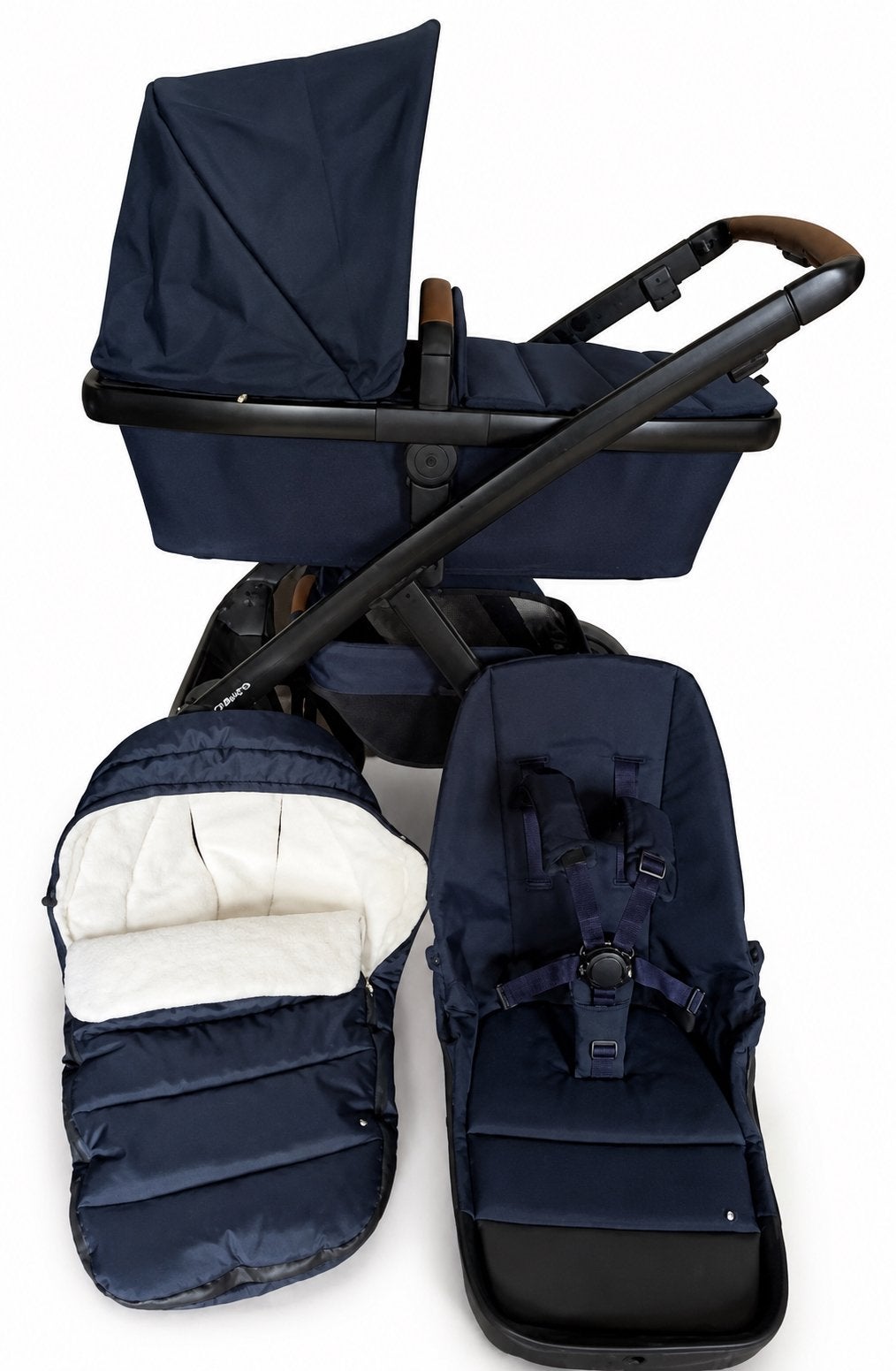Dubatti Two kinderwagen-complete set-Ocean Blue/Carbon Black, Ophalen of Verzenden, Gebruikt, Combiwagen, Overige merken