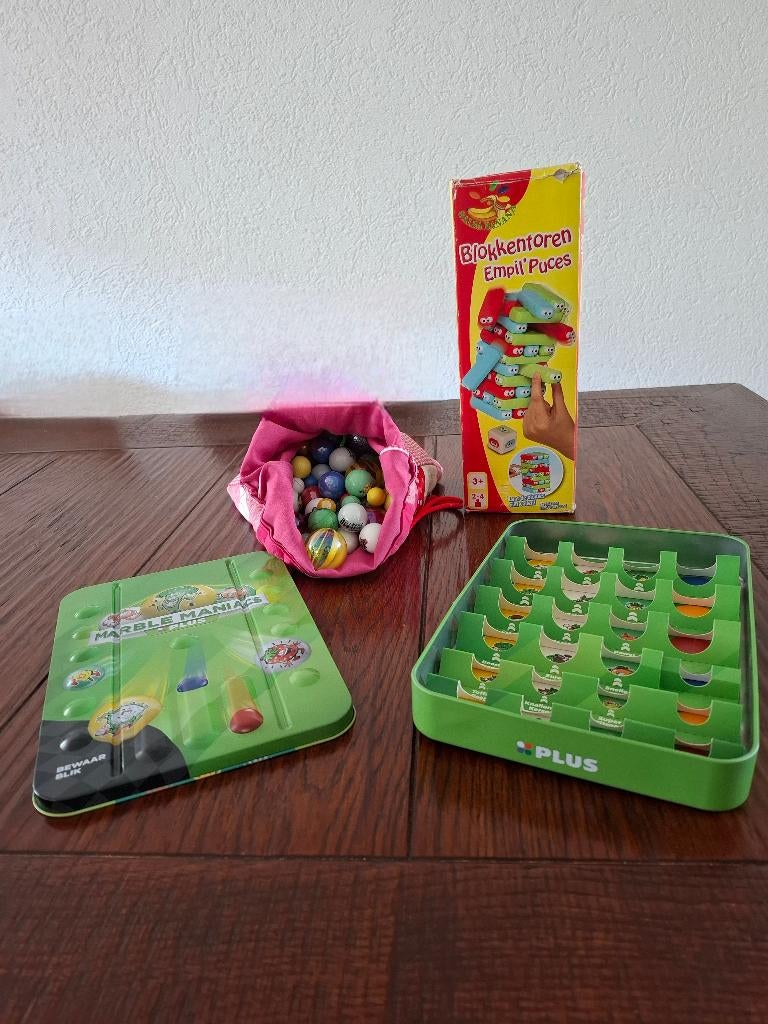 Blokkentoren en Marble maniacs knikkers, Kinderen en Baby's, Speelgoed | Educatief en Creatief, Ophalen, Zo goed als nieuw, Bouwen