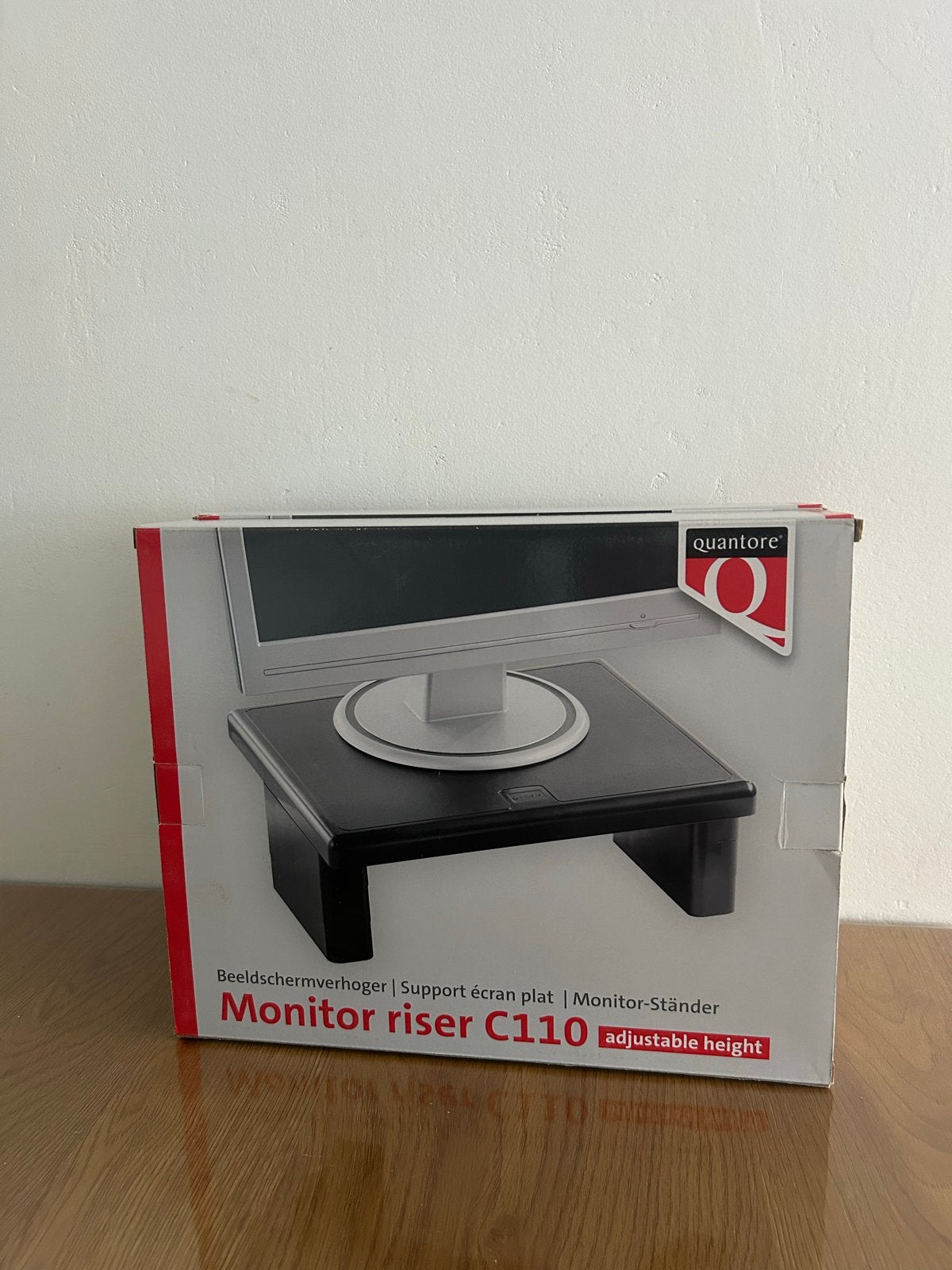 Quantore Monitor riser C110 - Verstelbare monitorstandaard, Computers en Software, Ophalen of Verzenden, Zo goed als nieuw, In hoogte verstelbaar