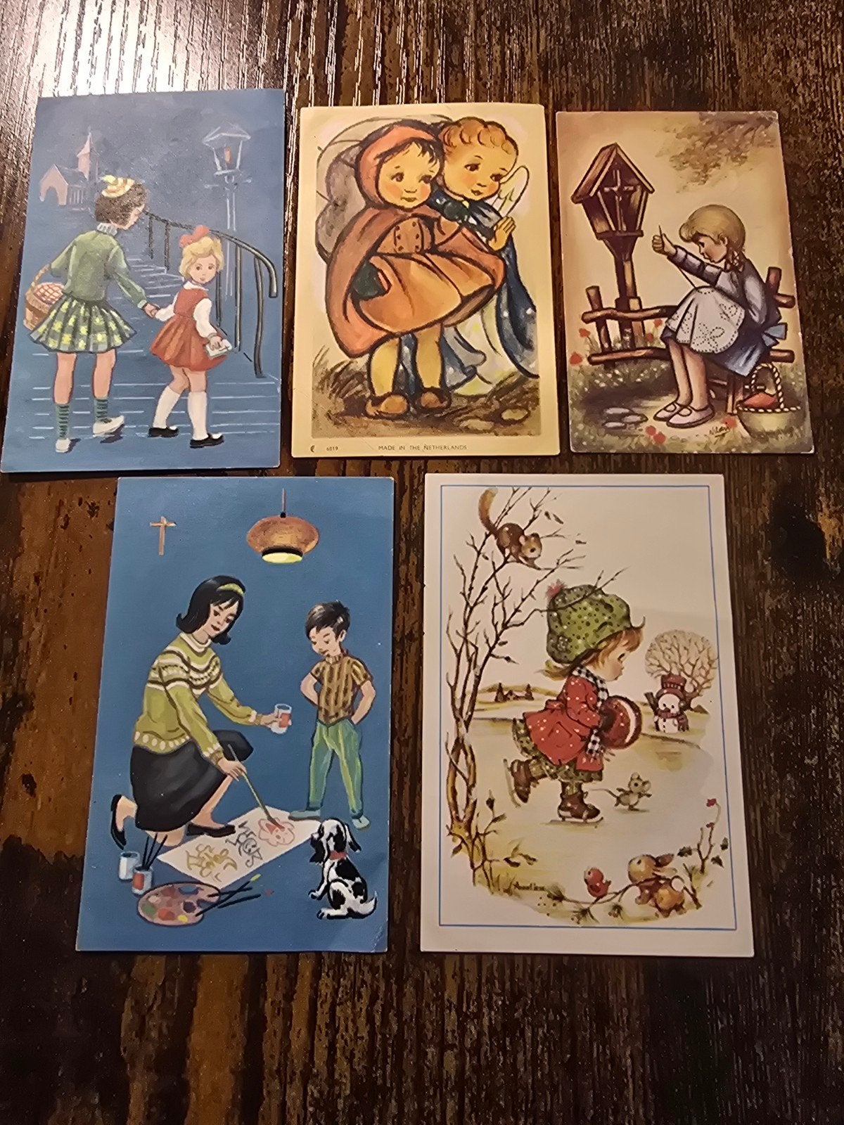 Set van 5 Vintage Schoolplaatjes., Ophalen of Verzenden