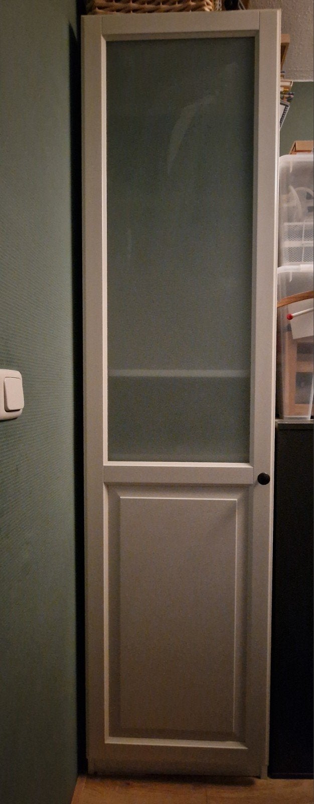 IKEA PAX kast met melkglasdeur, 50x60x201 cm, Gebruikt, 200 cm of meer, 50 tot 100 cm, Glas