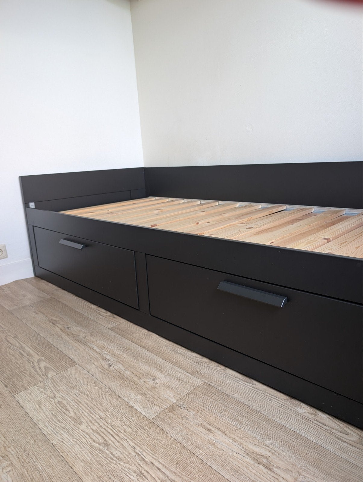 Ikea BRIMNES bed 1 tot 2 persoonsbed zwart, Ophalen, Gebruikt, Eenpersoons, Wit