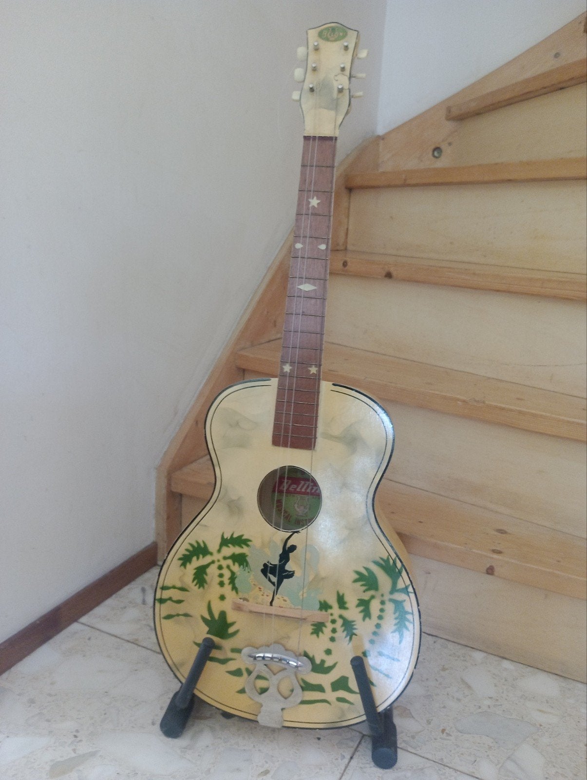 Vintage Bellini gitaar - Curiosa met unieke beschildering, Ophalen