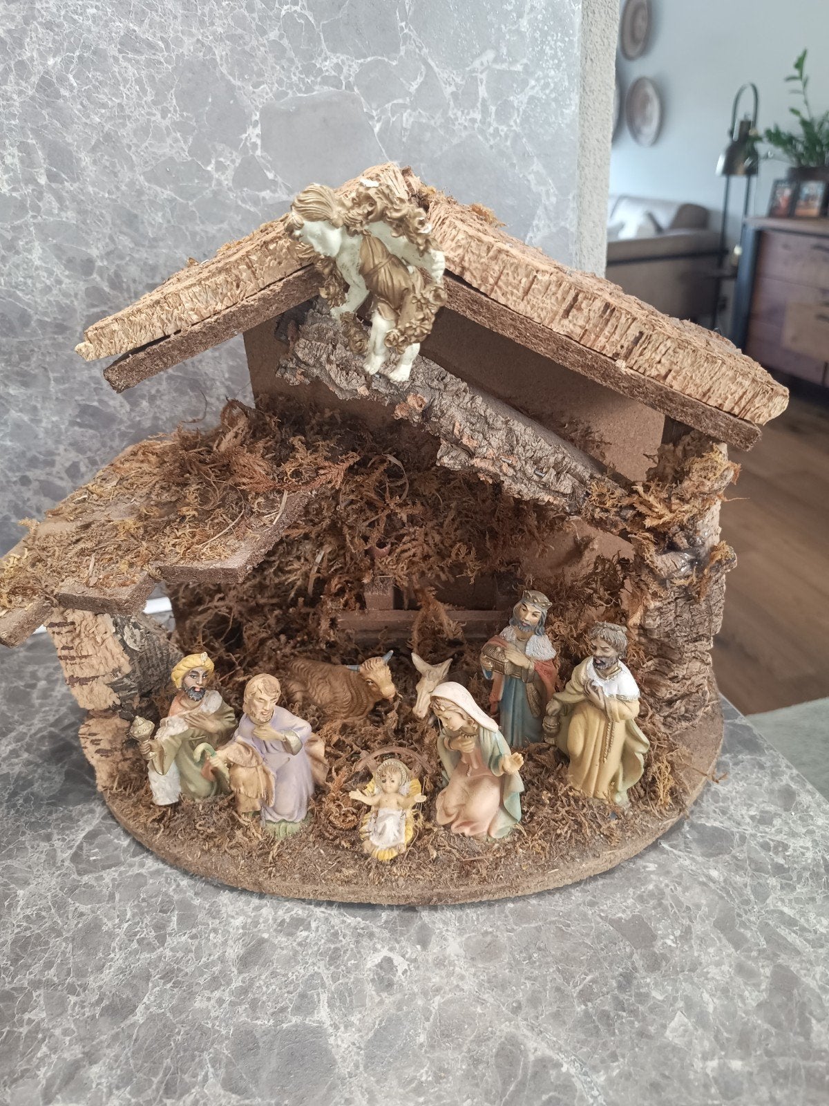 Vintage kerststal, Diversen, Ophalen of Verzenden, Gebruikt
