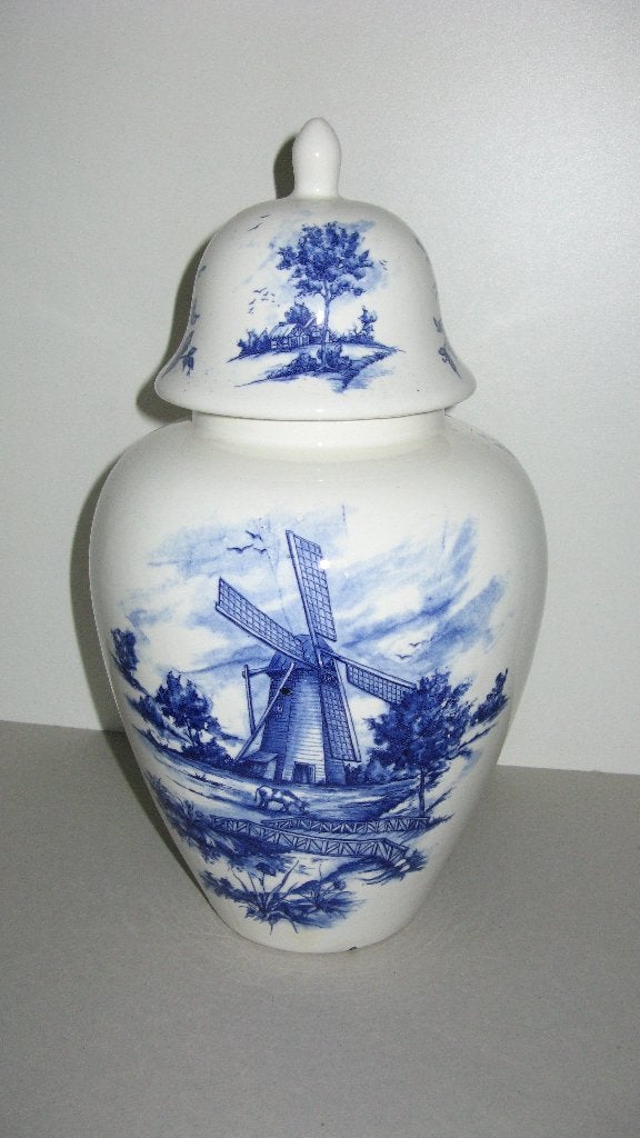 Blauwe pot met deksel Delfts Hollands decor, Antiek en Kunst, Curiosa en Brocante, Ophalen of Verzenden