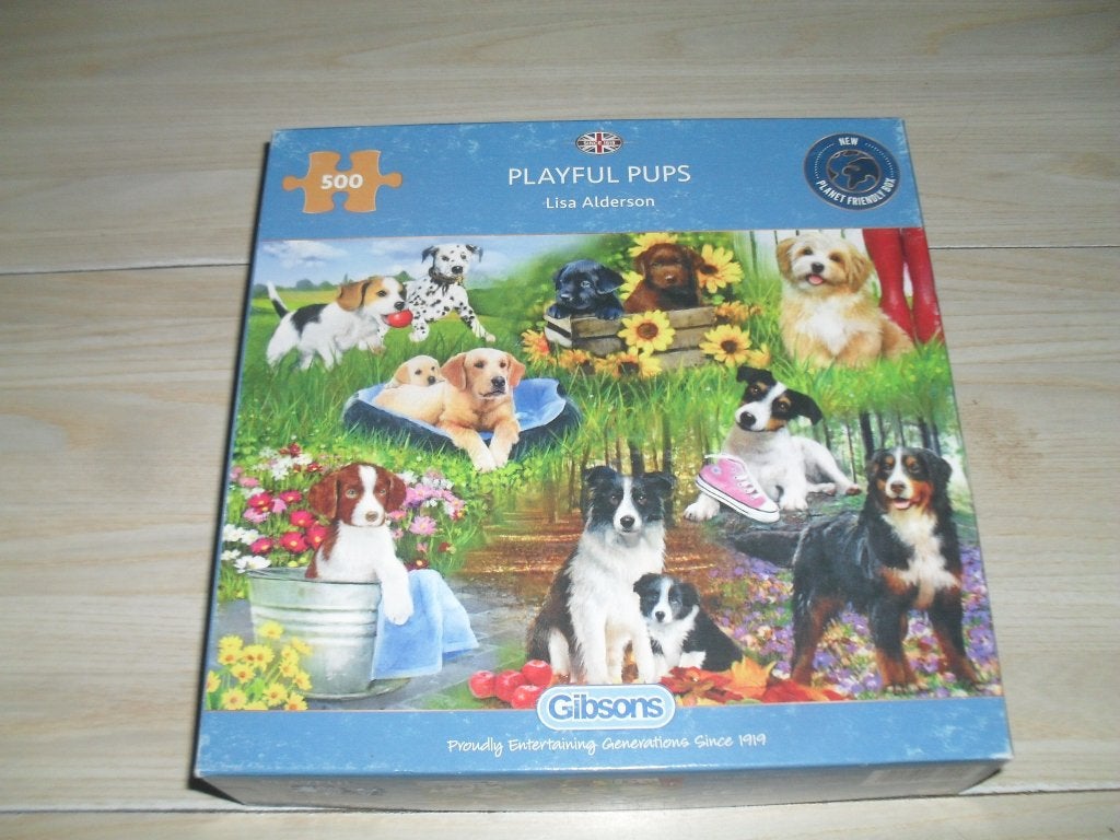 Gibsons puzzle 500 stukjes Playful Pups, Hobby en Vrije tijd, Denksport en Puzzels, Ophalen, 500 t/m 1500 stukjes, Zo goed als nieuw