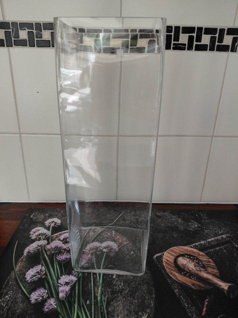 Mooie glazen vaas, Ophalen, Transparant, 42 cm, Glas