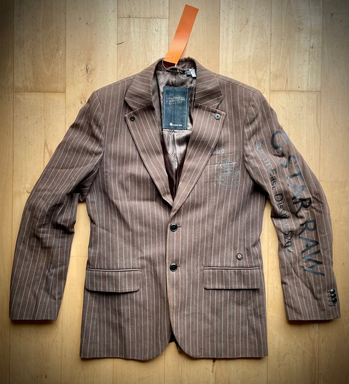 G-Star RAW colbert / jasje / blazer met belettering L, Ophalen of Verzenden, Maat 52/54 (L), Bruin, G Star