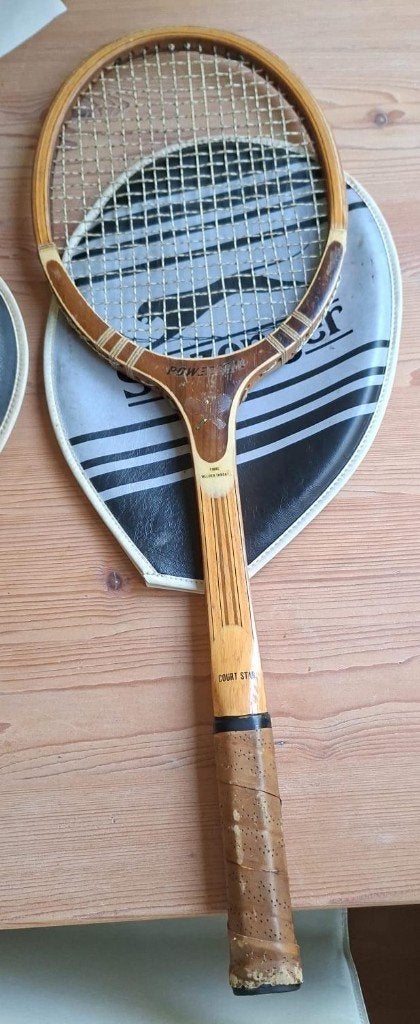 houten tennis racquet court star, Ophalen of Verzenden, Gebruikt, Racket, Overige merken