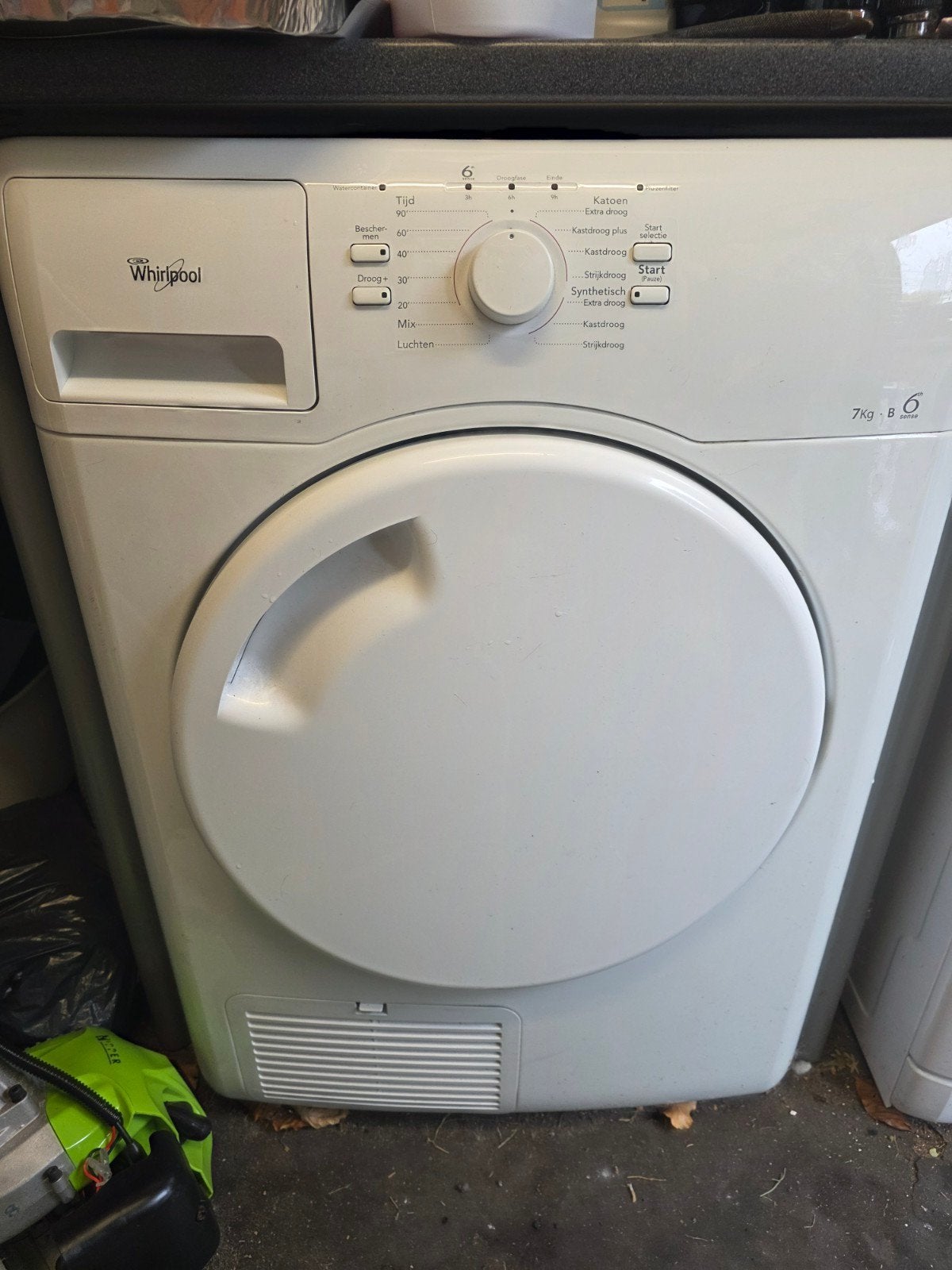 whirlpool droger., Ophalen, 6 tot 8 kg, Gebruikt, 85 tot 90 cm