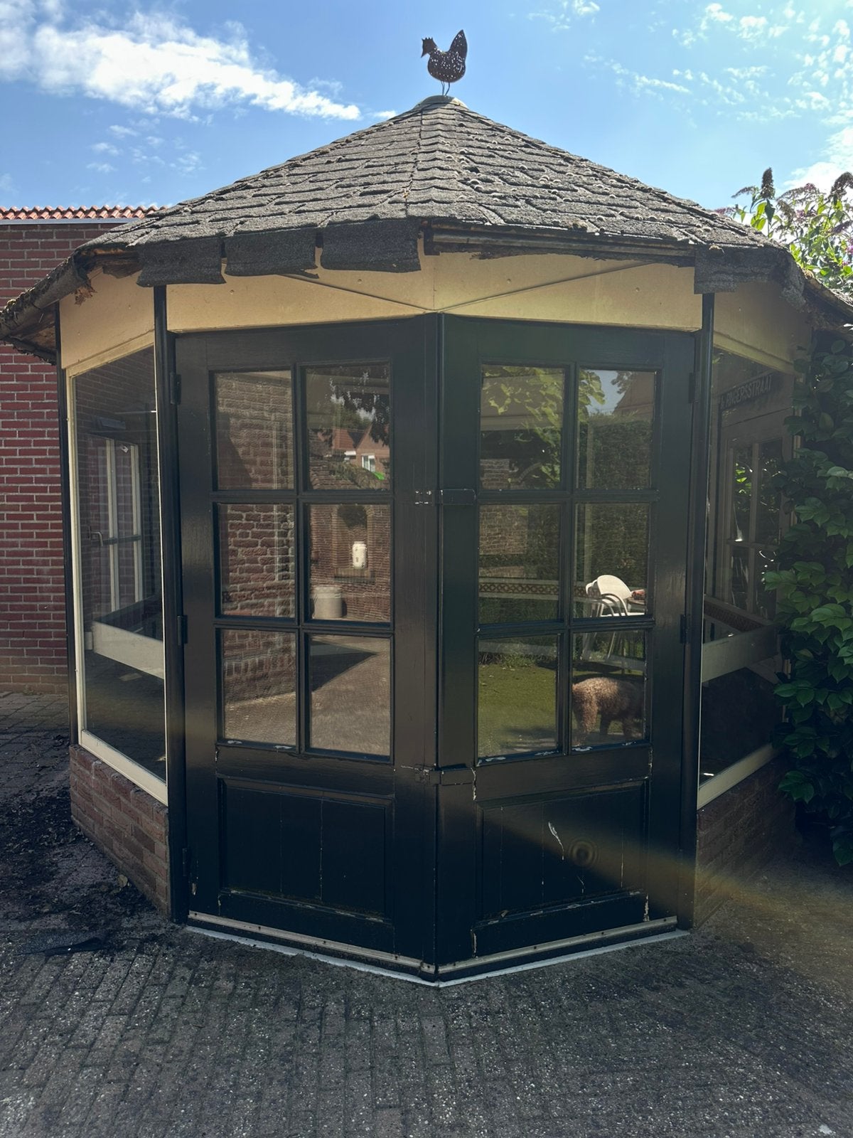Dubbele tuindeuren, Doe-het-zelf en Verbouw, Deuren en Horren, Ophalen, Gebruikt, 120 cm of meer, Buitendeur