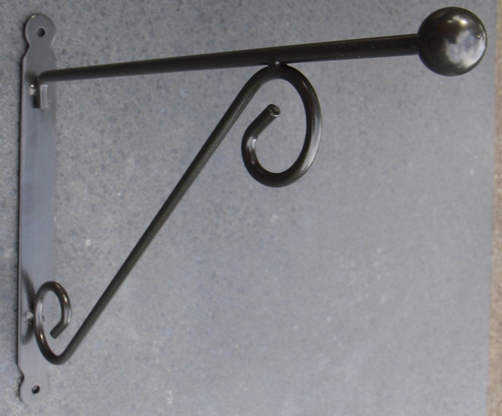 Metalen wandhaak voor hanging basket 28,5cm d.grijs BPH118, Tuin en Terras, Euregioweg 225 Enschede, Info@esschertdesign.nl, Nieuw