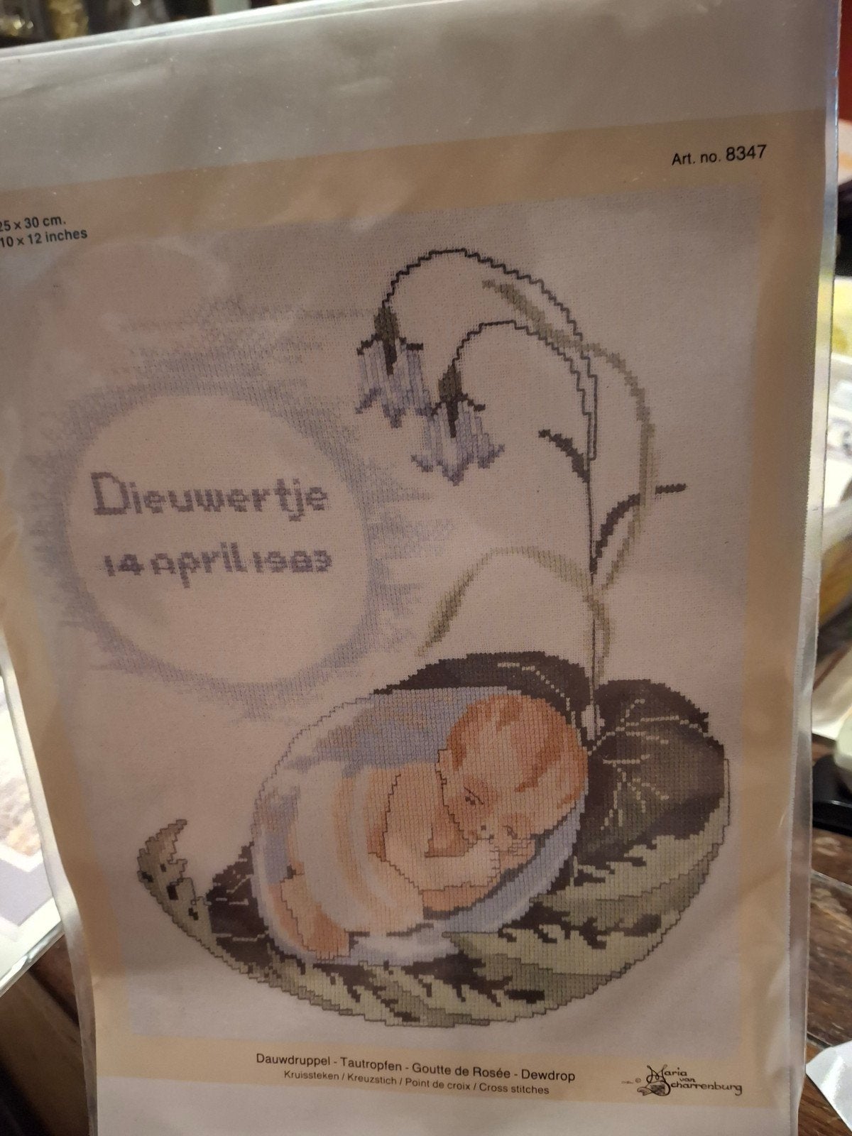 Geboorte tegel-dauwdruppel, Ophalen of Verzenden, Nieuw, Borduurpakket