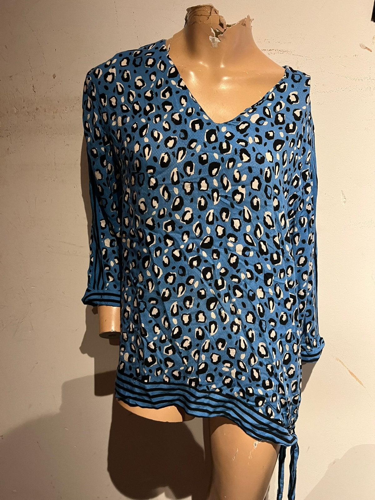 AAIKO blouse viscose maat XL origineel zgan, F, Aaiko, Blauw, Maat 46/48 (XL) of groter