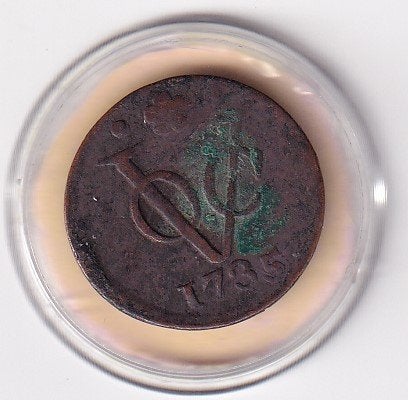Hollandia VOC Duit 1735 met Lage 5, Verzenden, Vóór koninkrijk, Overige waardes, Losse munt