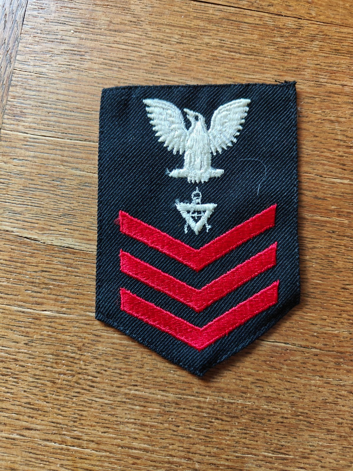Navy rang patch zwart 8, Ophalen of Verzenden, Marine, Amerika, Embleem of Badge