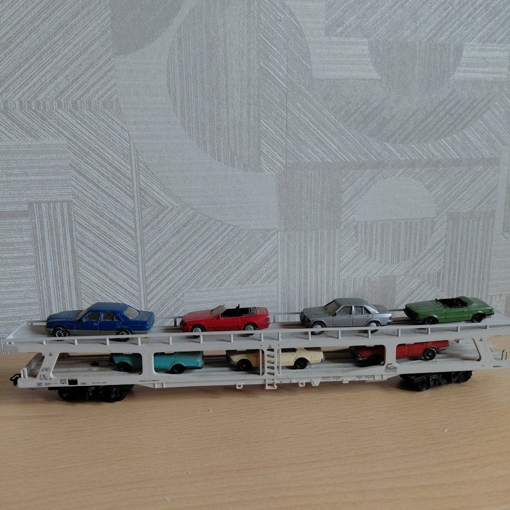 Stoom Locomotief Marklin met 2 autotransporters, Ophalen, Wisselstroom, Gebruikt, Locomotief