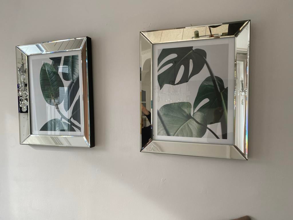 Twee Erick Kuster decoratie lijsten met plantenprints, Ophalen, Zo goed als nieuw, Overige materialen, 50 tot 75 cm