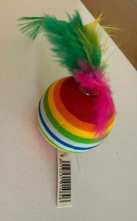 Te koop nieuw speelballetje met veertjes, Ophalen of Verzenden, Nieuw, Speelbal