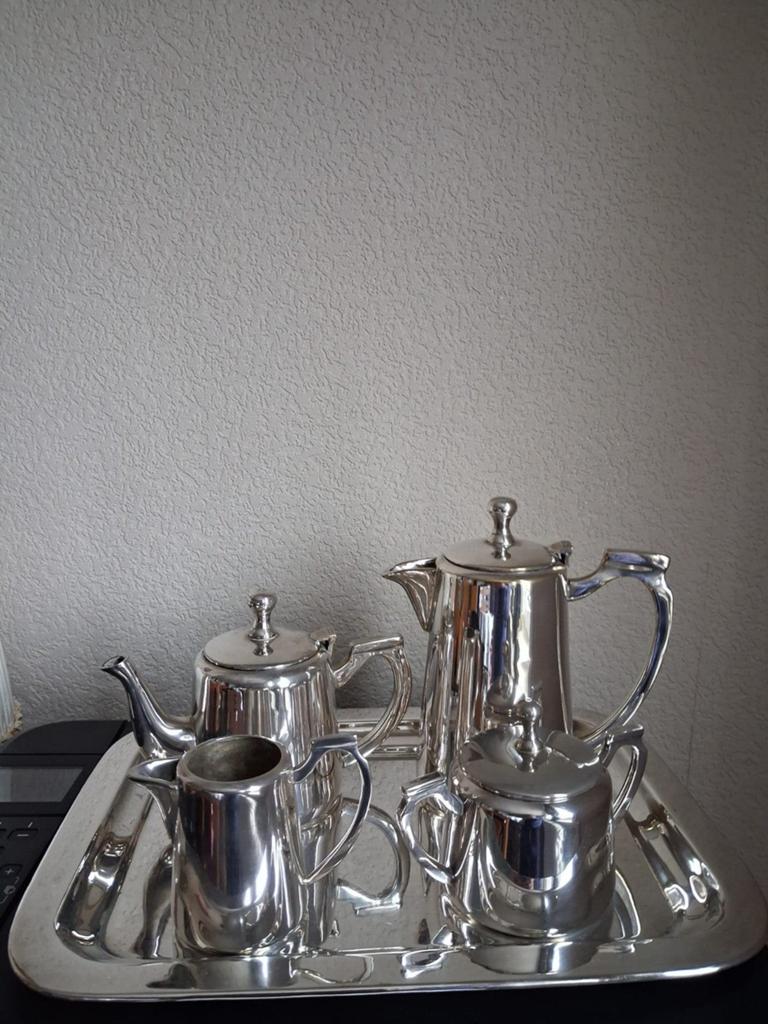 Mooi verzilverd koffie/thee dienblad, Antiek en Kunst, Antiek | Goud en Zilver, Ophalen of Verzenden